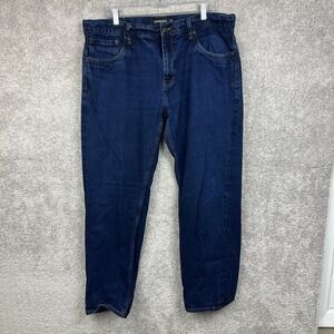 Betabrand Jeans Mens 38x32 Straight Leg Regular Fit Dark Wash Denim Blue